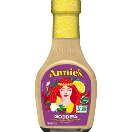 Annie's Goddess Dressing, Organic, Vegan, front of bottle.