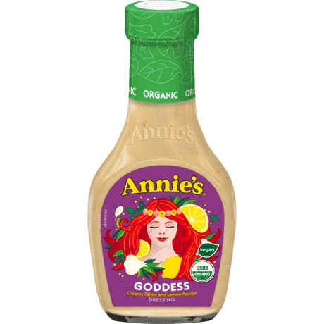 Annie's Goddess Dressing, Organic, Vegan, front of bottle.