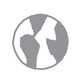 A grey and white illustration of Earth.